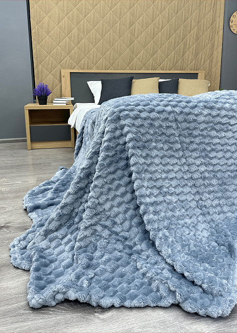 Плед-покривало 210х210 см (+-5см) Соти Блакитний (87-209) Київ - фото 6