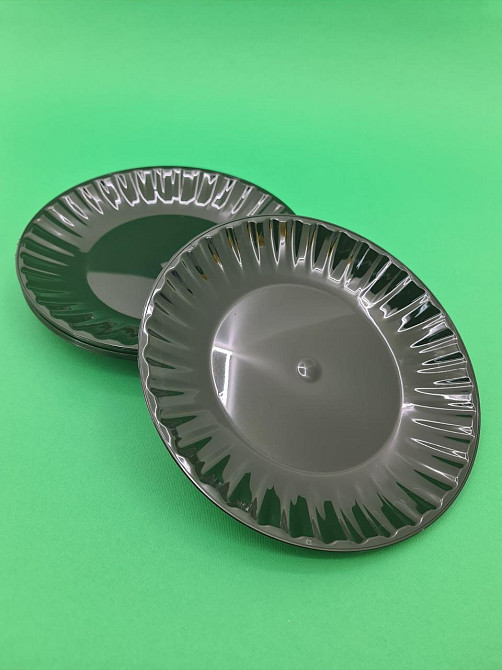 Тарілка 205 мм склоподібна, чорна, 10 шт/уп Харків - фото 1