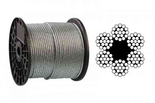 Трос оцинкованный 6мм DIN 3055 (6x19) бухта 100м APRO Ровно