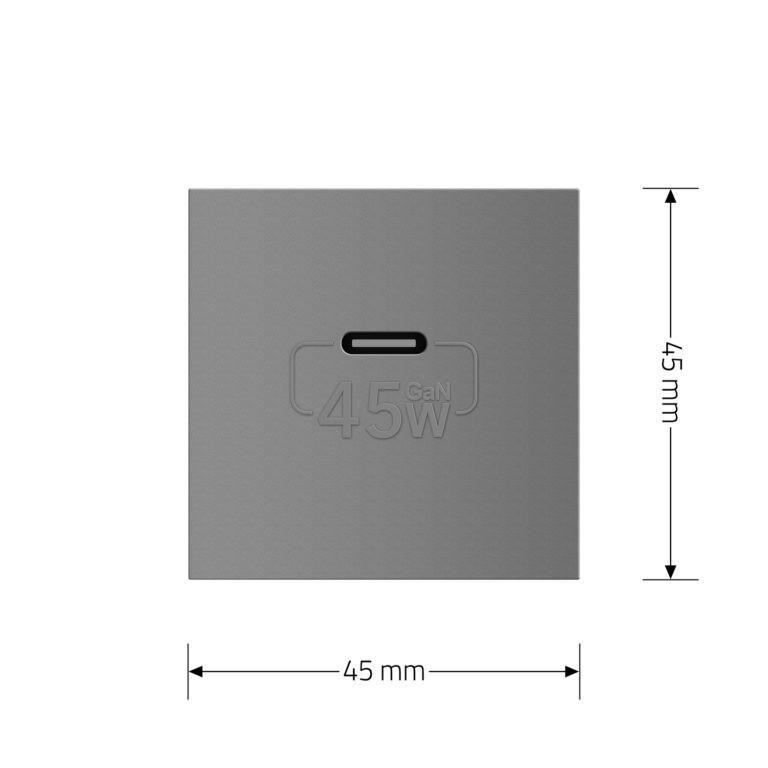 USB Type-C розетка LIVOLO, PD 45W, Power Delivery, швидка зарядка, сіра, модуль (VL-FCUC-2IP) Коломыя - изображение 7