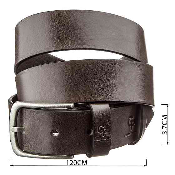 Ремінь чоловічий з круглою пряжкою Grande Pelle 11271 Капучино Київ