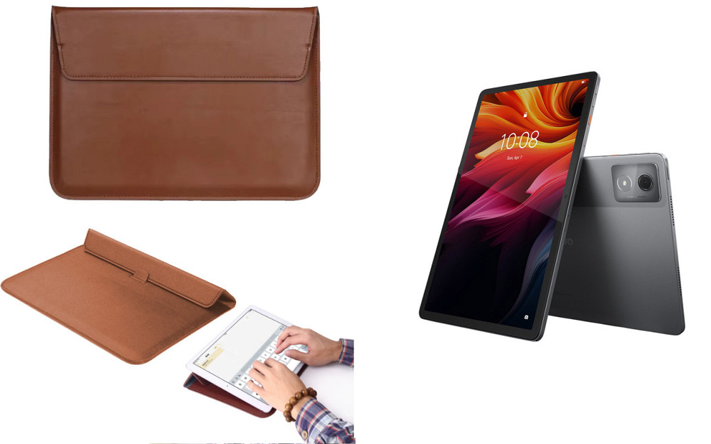 Чохол-конверт VitoCase для Lenovo Tab K11, Tab K11 Plus, з функцією підставки для планшета Коричневий Київ - фото 1