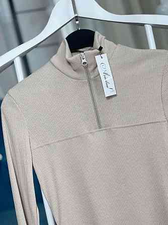 Стильне жіноче боді з високоякісного турецького рубчика мустанг. Бежевий, 44 Одеса