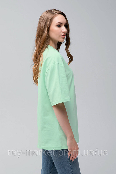 Футболка оверсайз RAY OVERSIZE женская светло-зеленая (U0104W-Light green) Киев - изображение 2