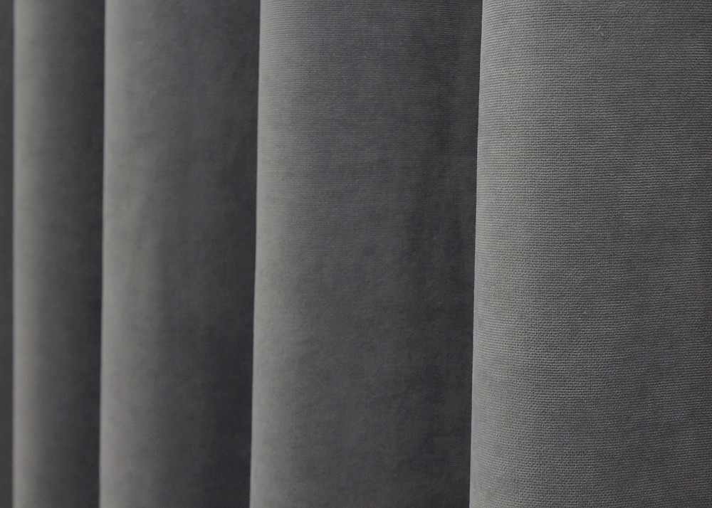 Комплект готових штор VR-Textil Мікровелюр Petek № 1485ш Сірий 100х270 см 2 шт (31-0031) Київ - фото 7