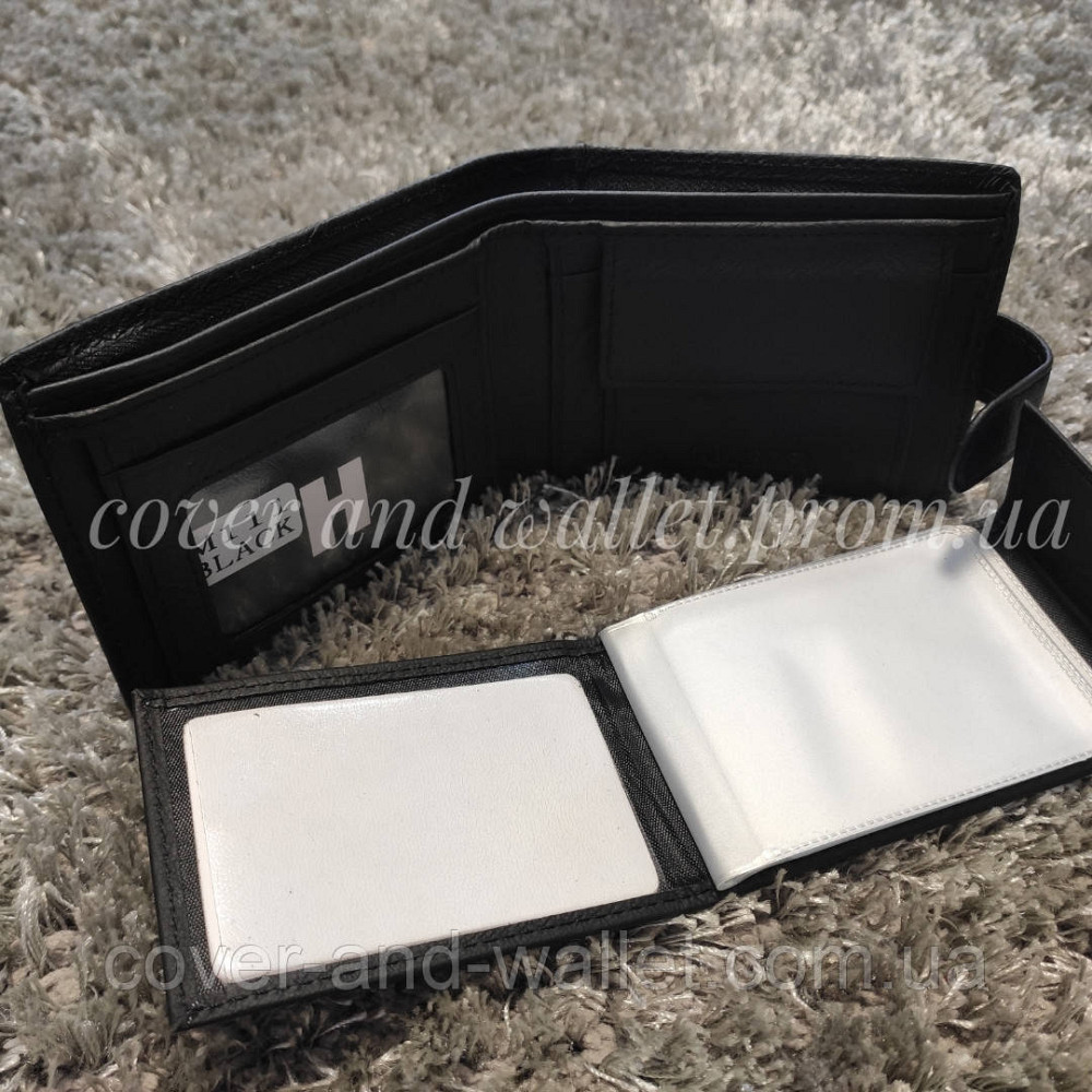 Мужской кожаный портмоне с визитницей на кнопке Marco Coverna M 111 Киев - изображение 9