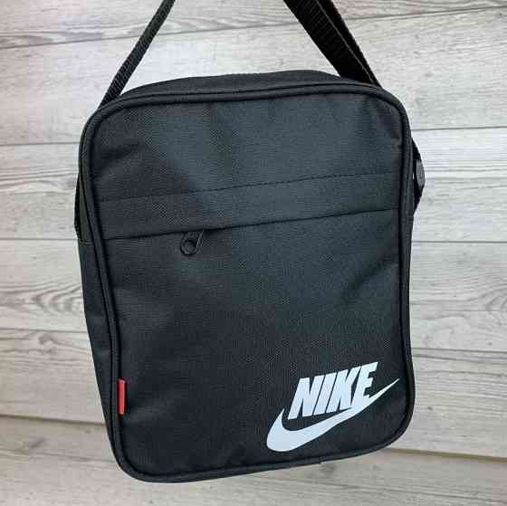 Сумка барсетка через плечо мужская Nike, вместительная на 3 отделения, чернаяMasterSem Киев