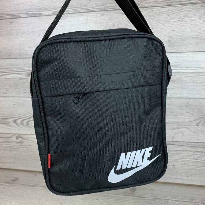Сумка барсетка через плечо мужская Nike, вместительная на 3 отделения, чернаяMasterSem Киев - изображение 2