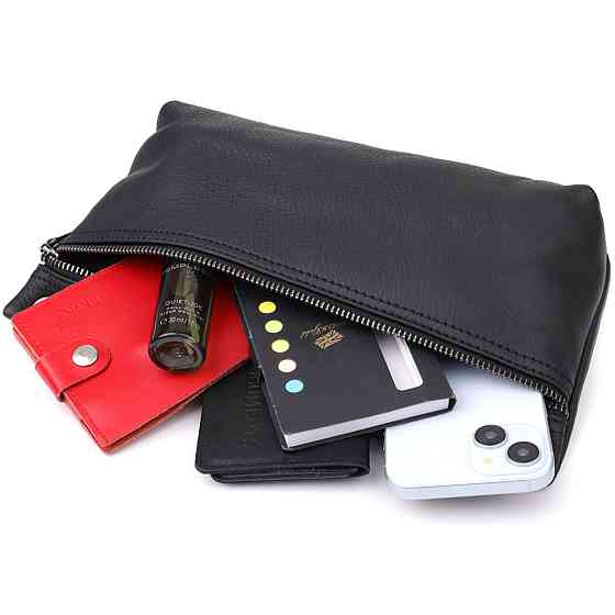 Модна жіноча сумка на плече з натуральної шкіри Vintage 23004 Чорний Київ