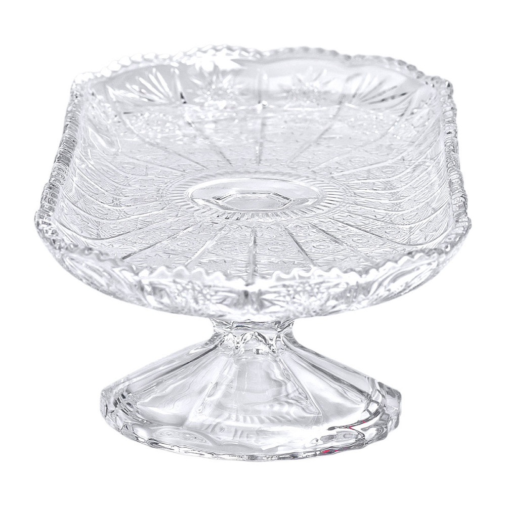 Yiwu Фруктовниця скляна на ніжці 33.5х15х10 см овальна ваза для фруктів HP-YH-82 Киев - изображение 3