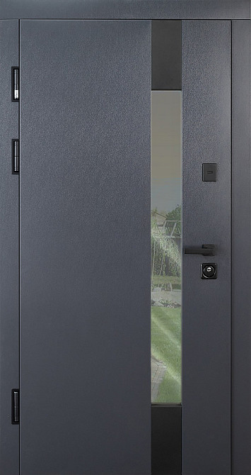 Вхідні двері з терморозривом Abwehr Termix Tower 527 Метал Lampre Антрацит+Vinorit Сосна Прованс 960*2050 мм Київ - фото 1