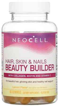 Комплексные витамины для укрепления волос и ногтей NeoCell Hair, Skin & Nails Beauty Builder 60 жев таб лимон Киев