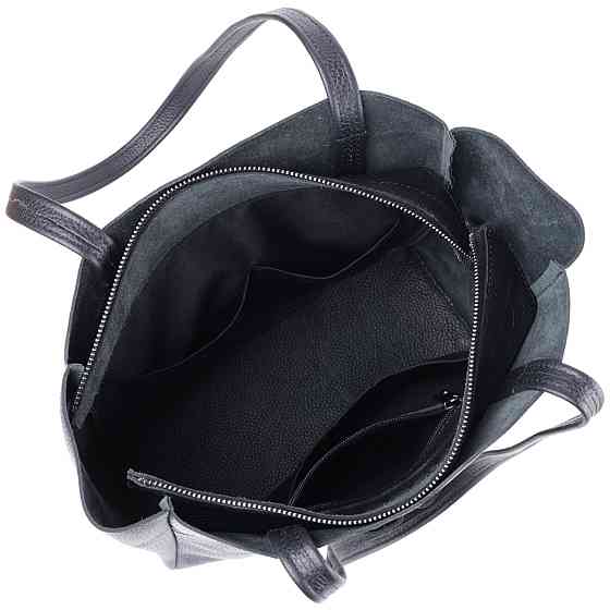 Удобная сумка-шоппер из натуральной кожи Shvigel 22845 Черная Киев