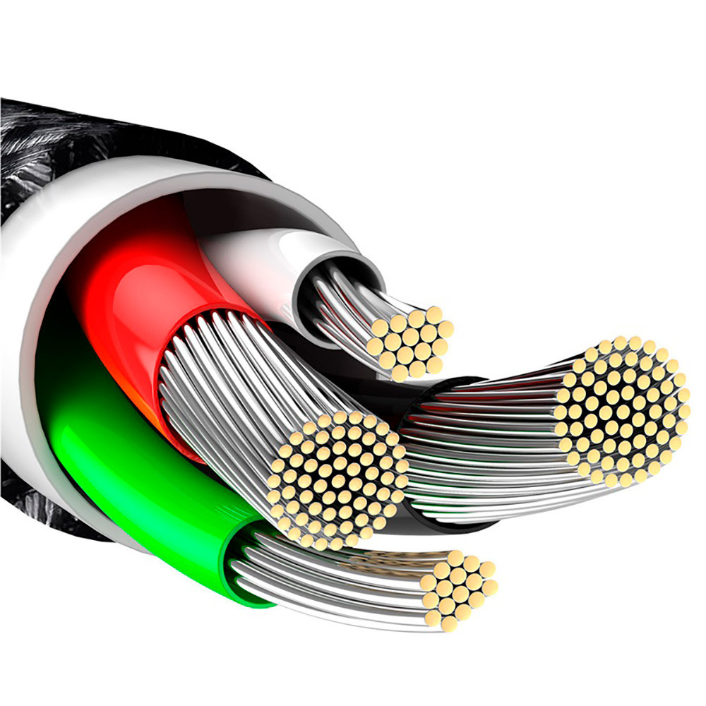 Кабель Baseus Tungsten Gold Fast Charging Data Cable USB to iP 2.4A 1m Black Одеса - фото 9