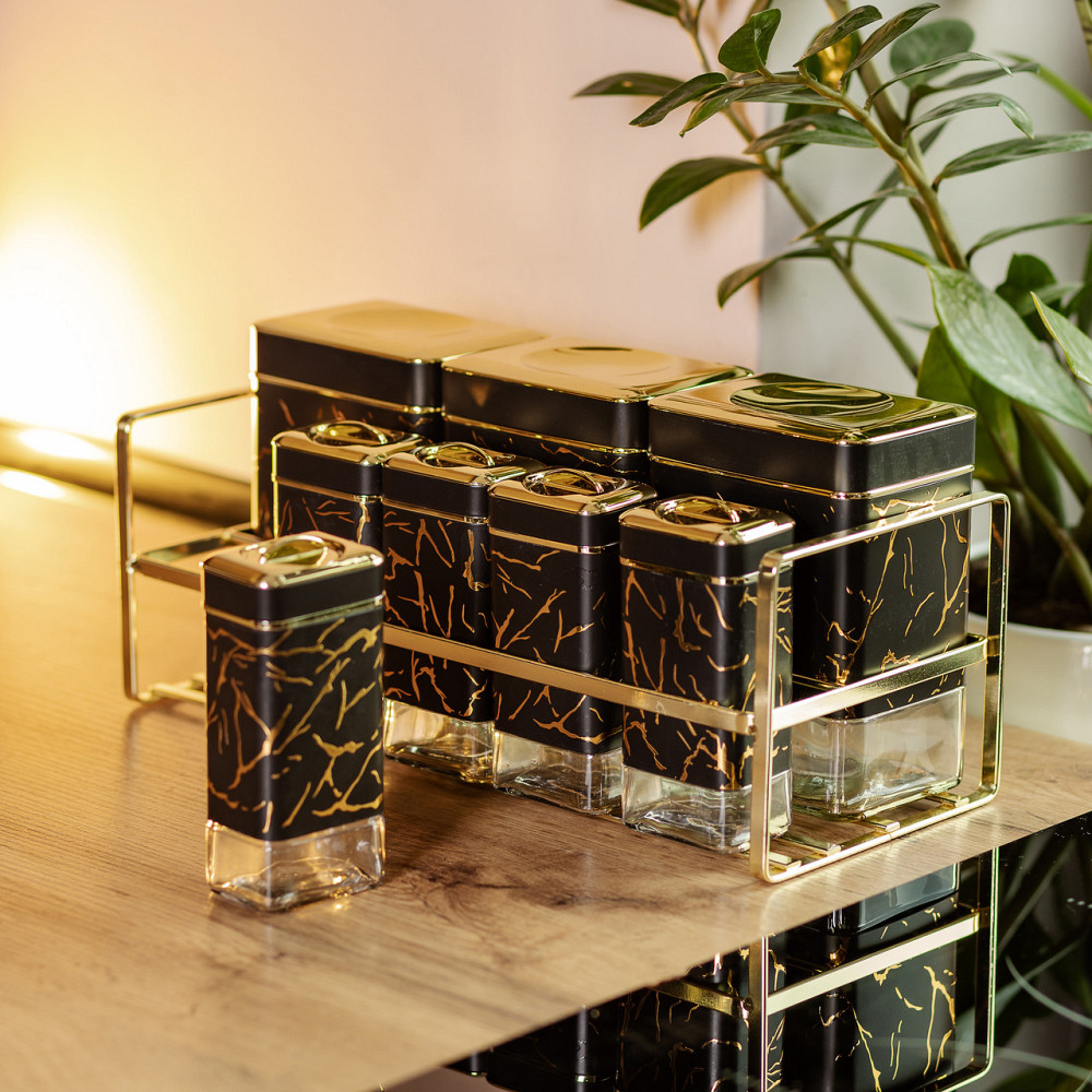 Набор специй на подставке 8 штук с крышками Черный Киев - изображение 6