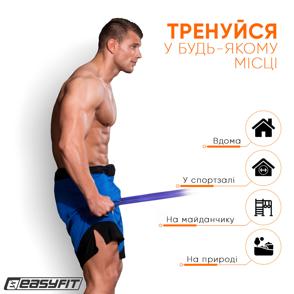 Гумова петля EasyFit 50-110 кг Синя Коломыя - изображение 2