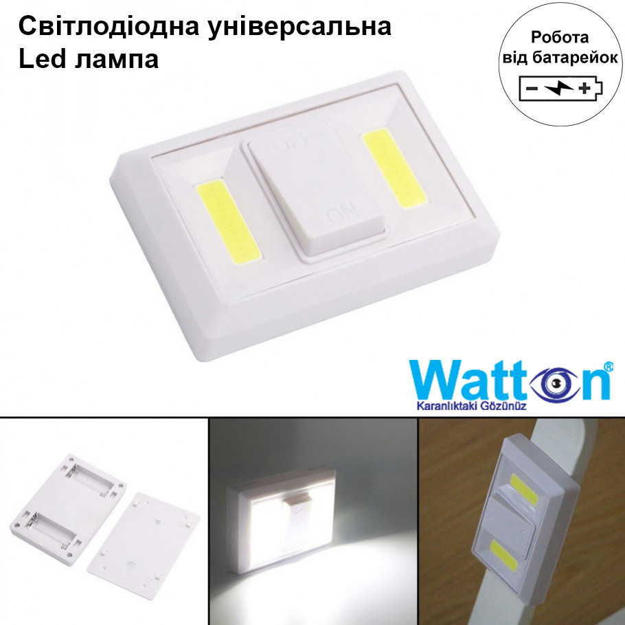 Настінний світлодіодний світильник COB Led WATTON WT-382 на батареях ААА, навісна світлова панель Кам'янець-Подільський - фото 2