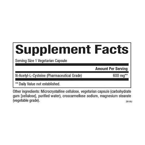 Амінокислоти Natural Factors АцетилцистеїнN-Acetyl-L-Cysteine Amino Acid 600mg 60 капс Київ