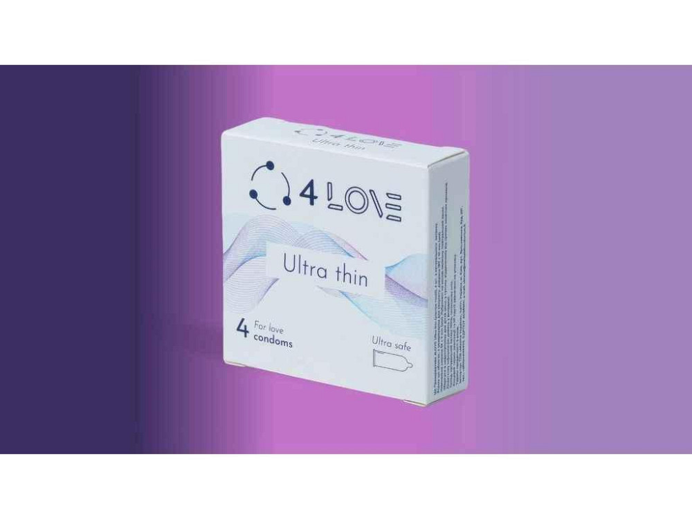 Презервативи 4шт Ultra thin ультра тонкі ТМ 4LOVE Київ - фото 1