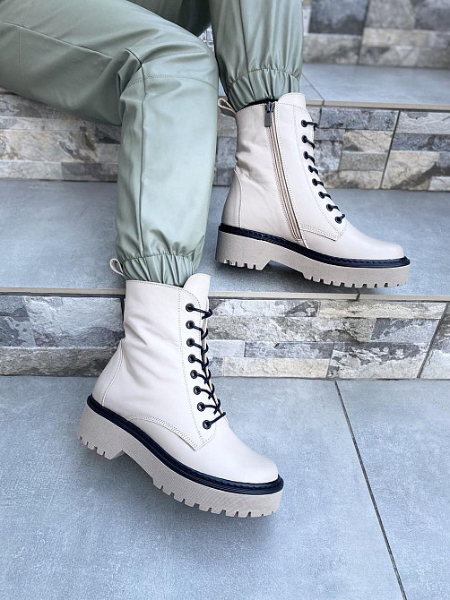 Черевики жіночі M.KRAFT бежеві натуральна шкіра висота 16см підошва 3/5см (A22) (4286) 37р.39р. Коломия - фото 6