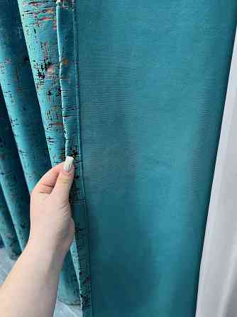 Комплект готових штор VR-Textil Оксамит (бархат) Mirage № 2033ш Блакитний 150х275 см 2 шт (33-1074) Київ