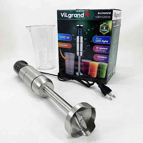 Кухонный комбайн металлический VILGRAND VBH12010 1200 Вт, Портативный блендер измельчитель SD-15 Львов