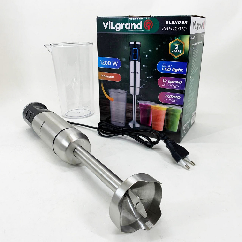 Кухонный комбайн металлический VILGRAND VBH12010 1200 Вт, Портативный блендер измельчитель SD-15 Львов - изображение 2