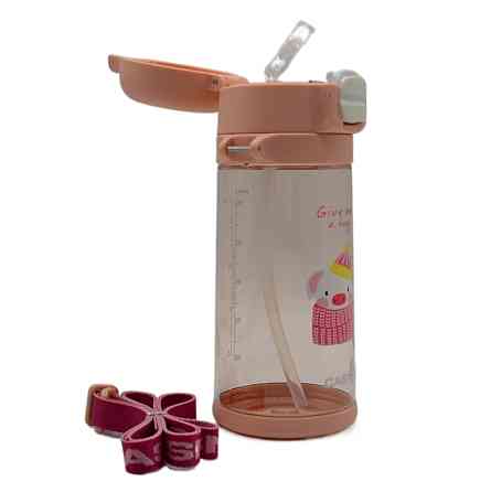 Пляшка для води CASNO 690 мл KXN-1219 Рожева (Свинка) з соломинкоюTRITAN Луцьк