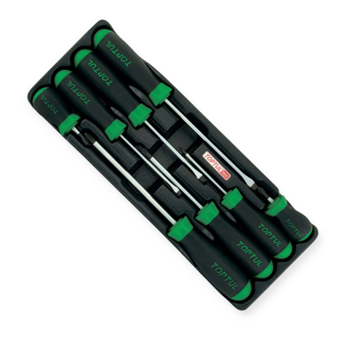 Набор отверток 8 шт магнитные - шлиц 4,5.5,6.5,6.5мм; крест 5,6,6,8мм в ложементе (тип А) Мукачево - изображение 1