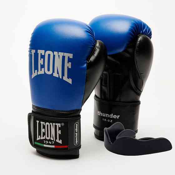 Боксерські рукавиці Leone GN383 THUNDER Blue 10 унцій (капу в комплекті) Кам'янське