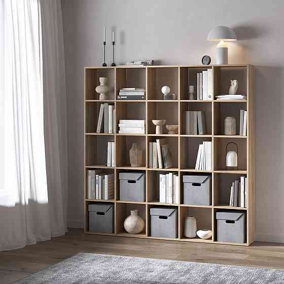 Стеллаж VAYS M-4 Дуб Сонома, книжная полка с 25 ячейками, ЛДСП, 178×29×178 см – для дома, офиса, детской или гостиной Львов