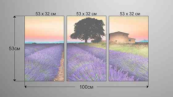 Модульная картина Дом Лаванда  (53x100см)  Art-50_3А Киев