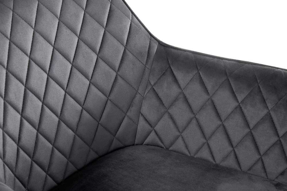 Стілець поворот Імпульс, чорний/велюр темно-сірий Днепр - изображение 4