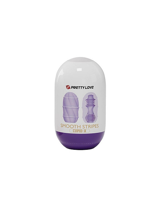 Мастурбатор мини с ребристым рельефом Pretty Love Smooth Stripes Cupid X Egg, фиолетовый Sex Aura Киев - изображение 1