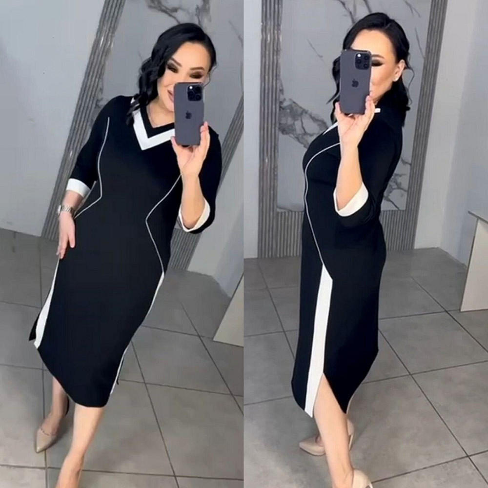 Женское стильное платье батал итальянский трикотаж 60/62 Одесса - изображение 1