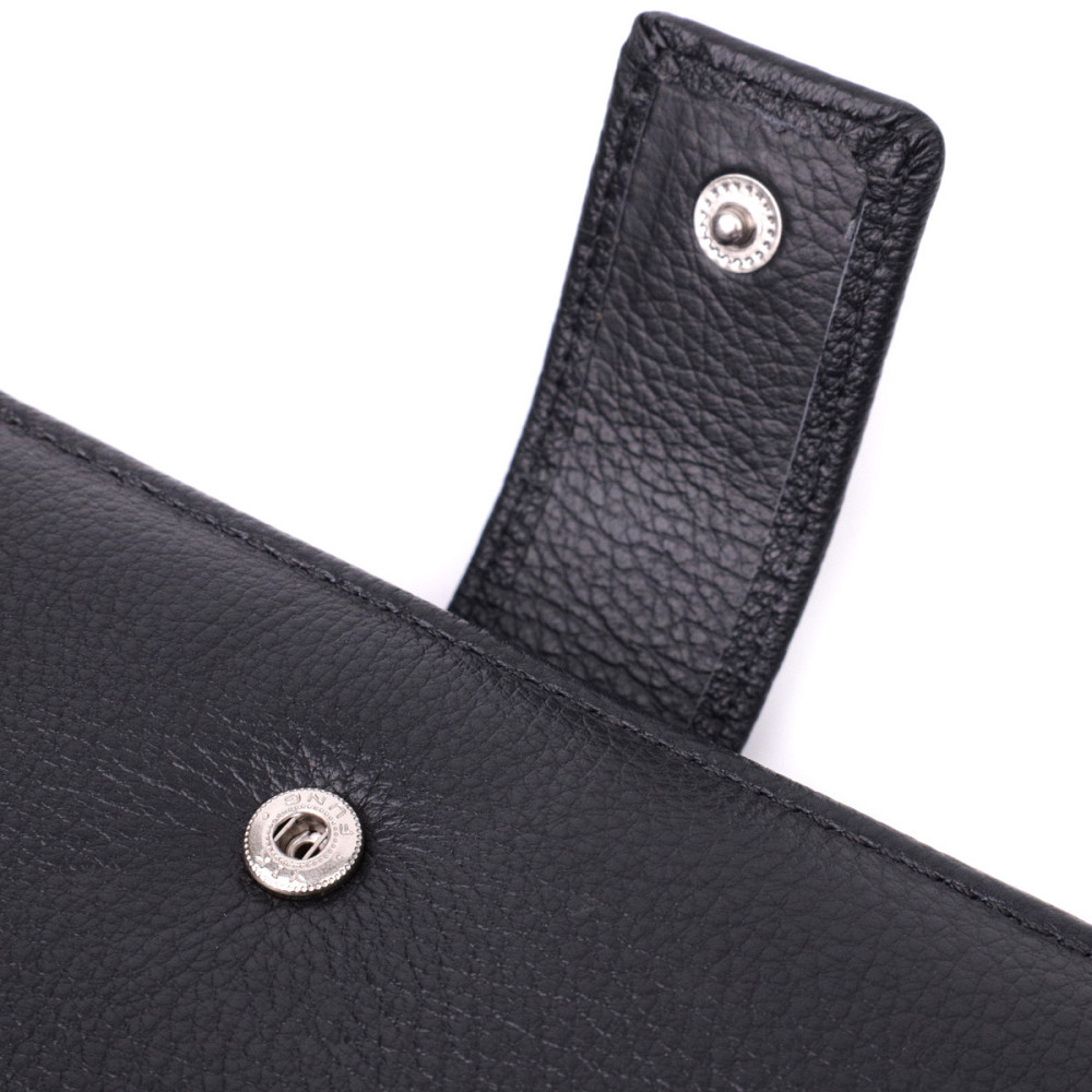 Жіночий шкіряний гаманець для карток купюр та монет ST Leather 22548 Чорний Київ - фото 17