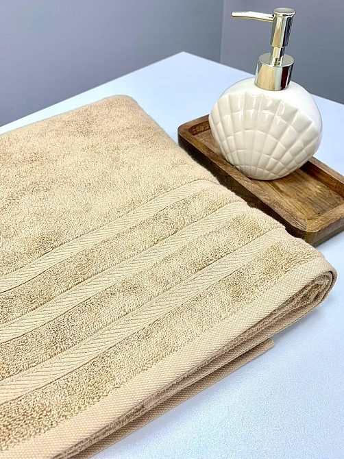 Рушник махровий Ideal Textile Косичка однотонний щільність 500 г/м2 70х140 см (56860737) Бежевий Чернівці - фото 3