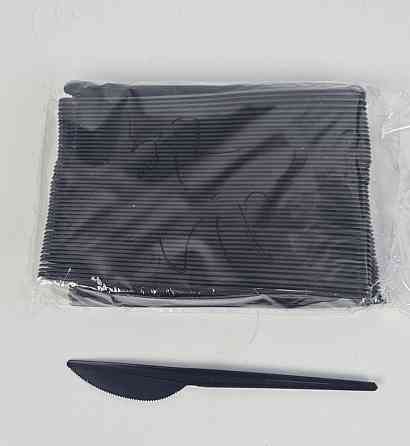 Ніж столовий одноразовий пластиковий 3,2 г VIP Чорний (100 шт.) (100 шт.) Харків