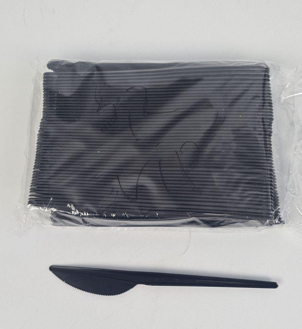 Ніж столовий одноразовий пластиковий 3,2 г VIP Чорний (100 шт.) (100 шт.) Харків - фото 1