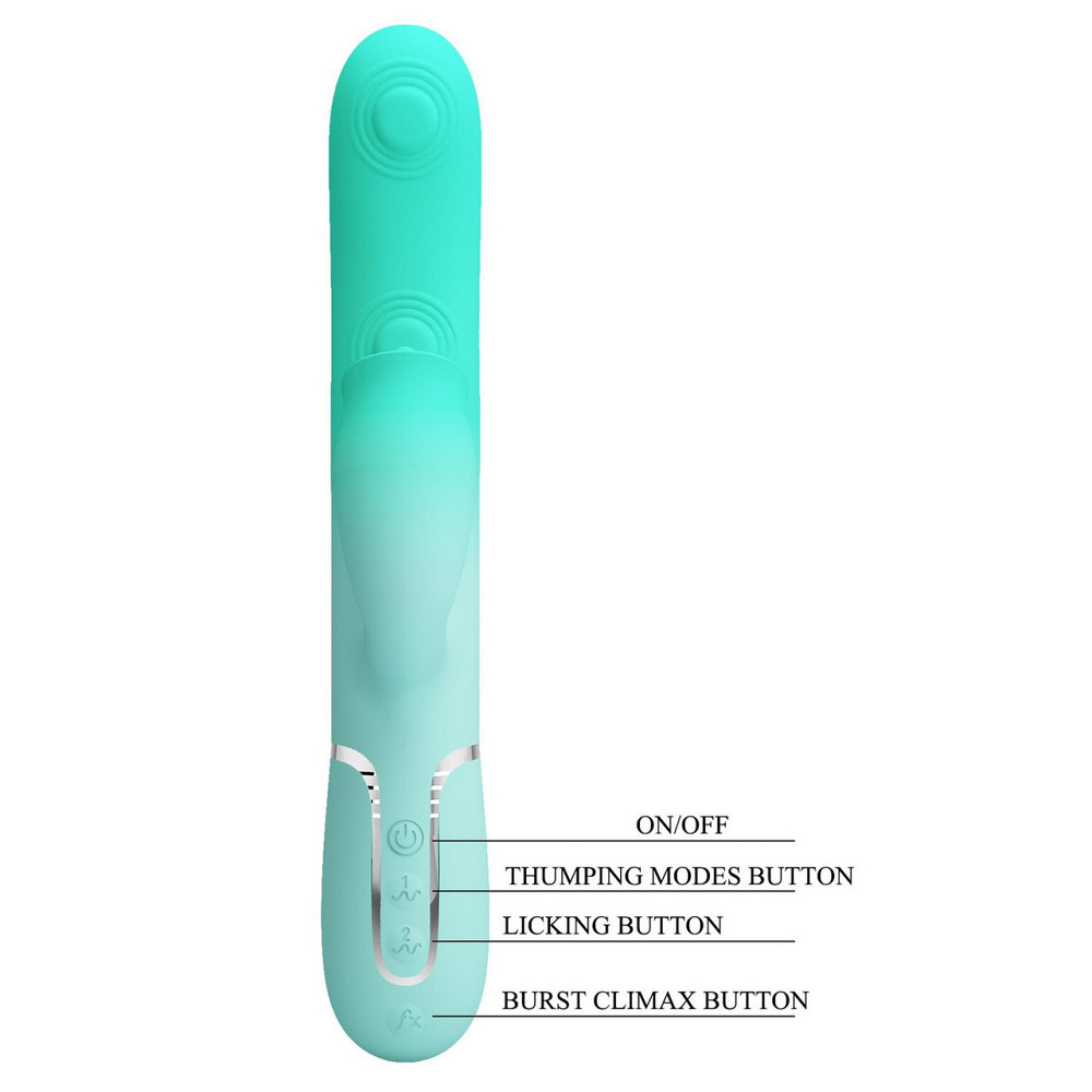 Пульсатор с клиторальным стимулятором Pretty Love - Gigi Light Green, 7 thumping functions 7 licking modes, Sex Aura Киев - изображение 10