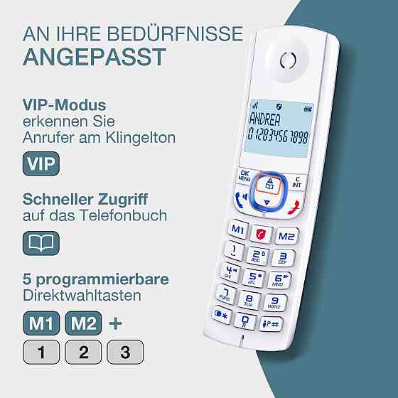 Беспроводной телефон Alcatel F530 solo сине-белый DECT большой дисплей подсветка журнал вызовов 20 Киев