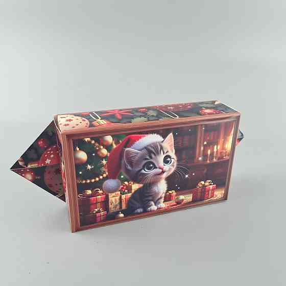 Новогодняя подарочная картонная упаковка для конфет (500грм) №238 