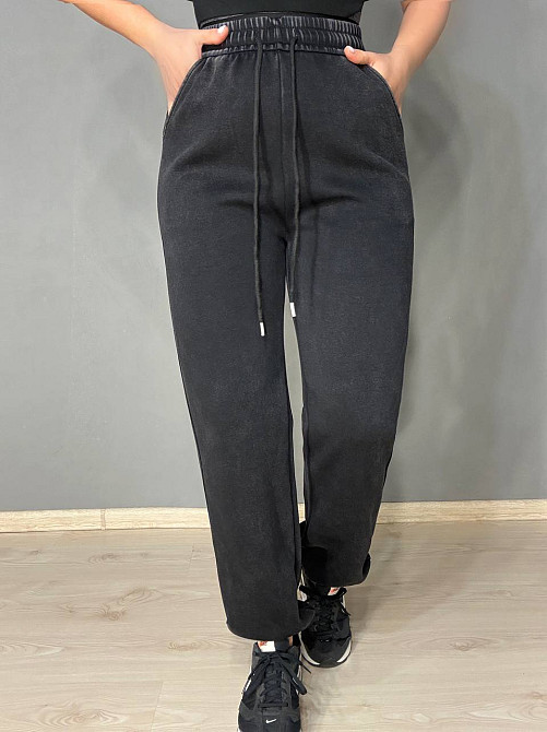 Штани жіночі Black Cyclone 602 джогери варені тай-дай чорні, чорний, M Київ - фото 15