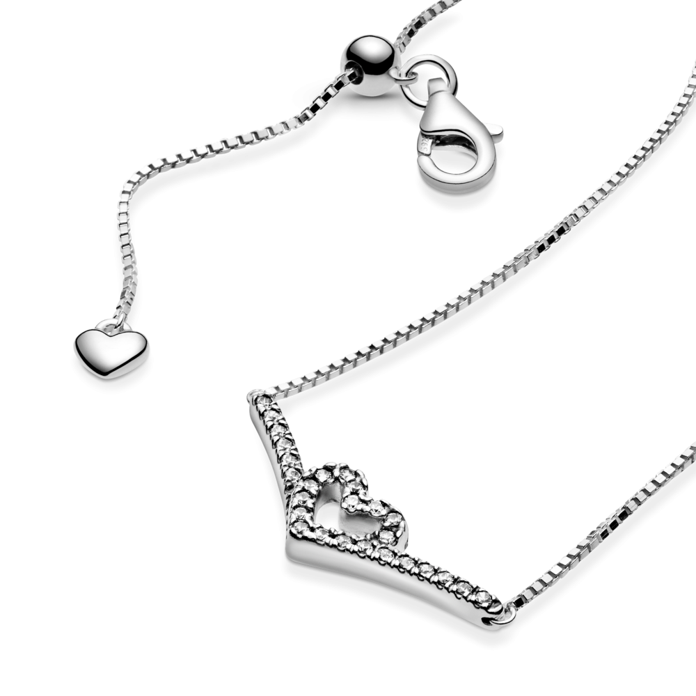 Срібне намисто  "Блискуче серце" 399273C01 MasterSem Київ - фото 3