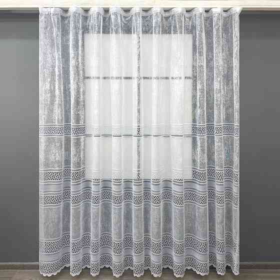 Короткий тюль VR-Textil 1941т Жаккард Белый 300х200 см (42-0915) Киев