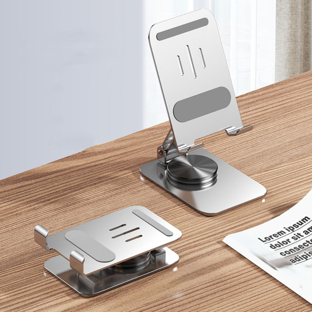 Підставка під телефон, для смартфона або планшета складна, настільна, металева до 12 дюймів, срібляста Кам'янець-Подільський - фото 4