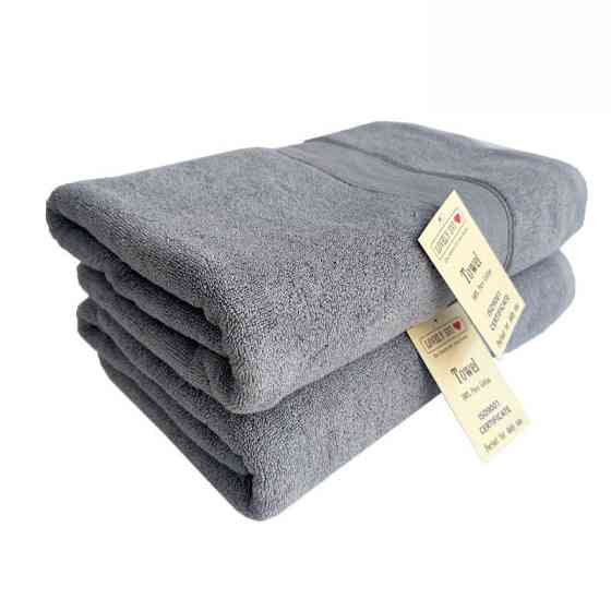 Набір Рушників Махрових Банних (Бавовна) Lovely Svi 2 шт в подарунковому пакеті розмір: 70 x 140 см Сірий Київ