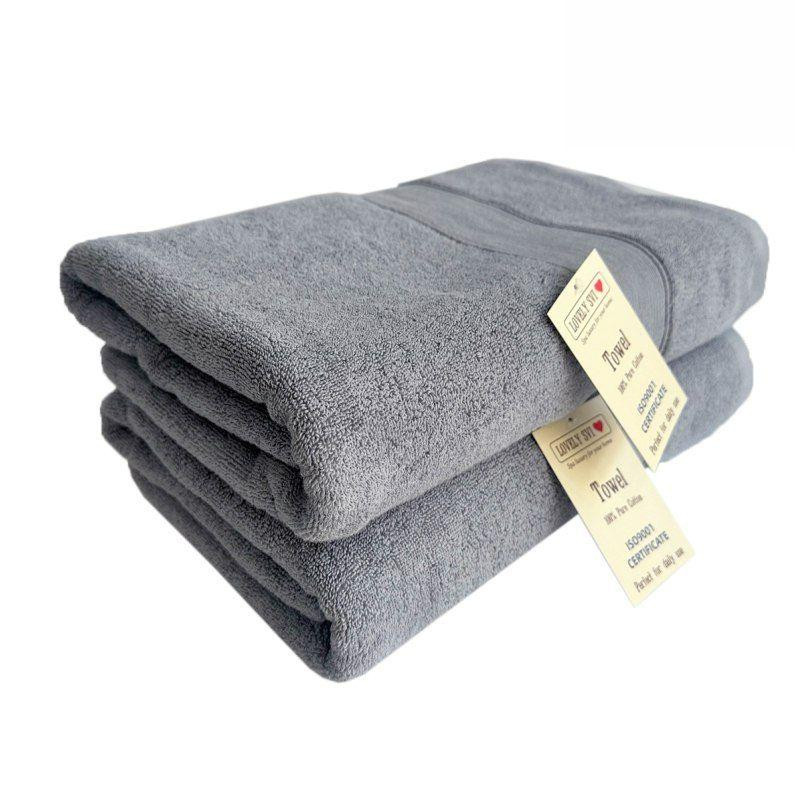 Набір Рушників Махрових Банних (Бавовна) Lovely Svi 2 шт в подарунковому пакеті розмір: 70 x 140 см Сірий Київ - фото 1