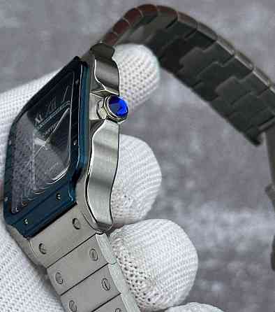 Швейцарський годинник Cartier Santos Silver-Blue Classic. Київ