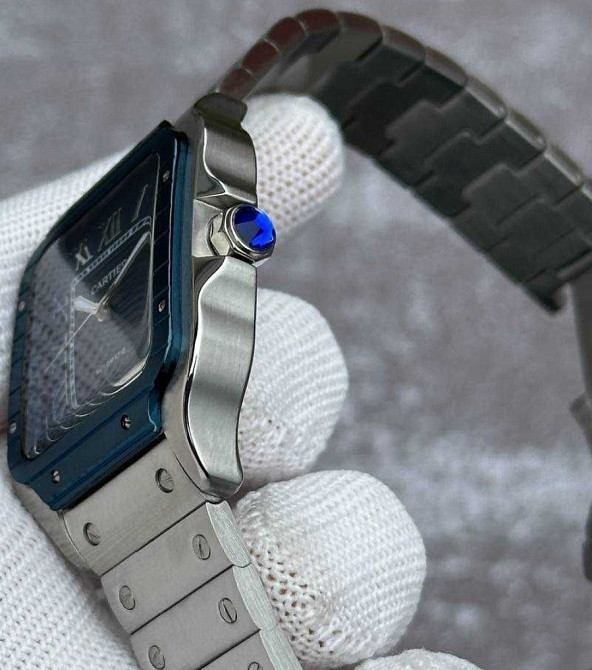 Швейцарський годинник Cartier Santos Silver-Blue Classic. Київ - фото 3